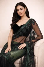 The Forest Glow Pre-Stitched Saree - Image 3