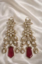 Noor-e-Gul Polki Chandelier Earrings - Image 3