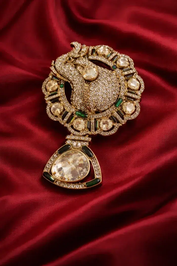 Gajraj Royale – Polki Elephant Brooch - Image 1
